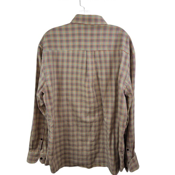 Alan Flusser Plaid Sleeve Button DownStriped Shirt Men's Large - Picture 9 of 11